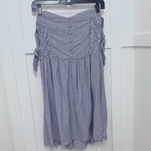 American Eagle AE Women's Striped Off the Shoulder Smocked Dress Size L Large